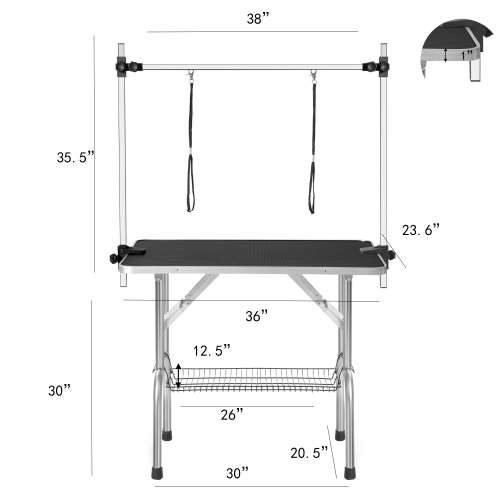 Dog Grooming Table — adjustable grooming arm and loop