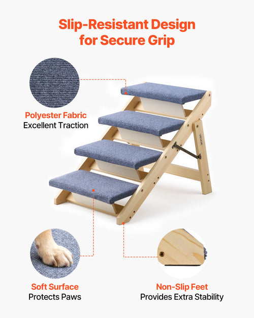 4-Step Wood Pet Stairs — main product photo