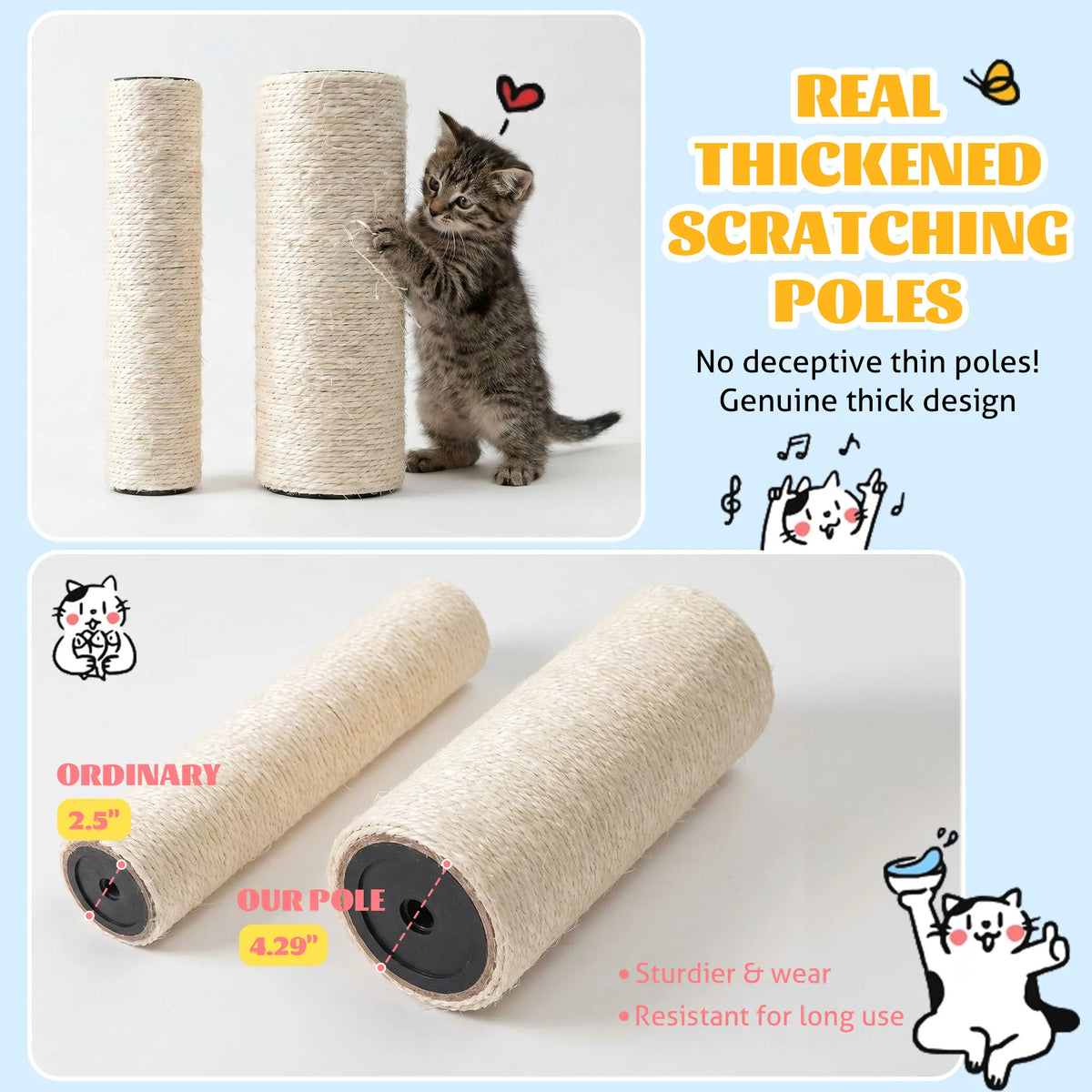 HOOMIC 77" Cat Tree, Ultra-Soft Plush with Thick Scratching Poles, Removable Hammock & Condo, Waterproof Wood Base，Beige & Leopard Print