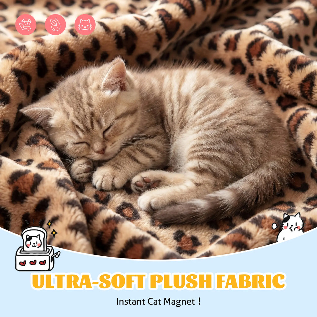 HOOMIC 77" Cat Tree, Ultra-Soft Plush with Thick Scratching Poles, Removable Hammock & Condo, Waterproof Wood Base，Beige & Leopard Print