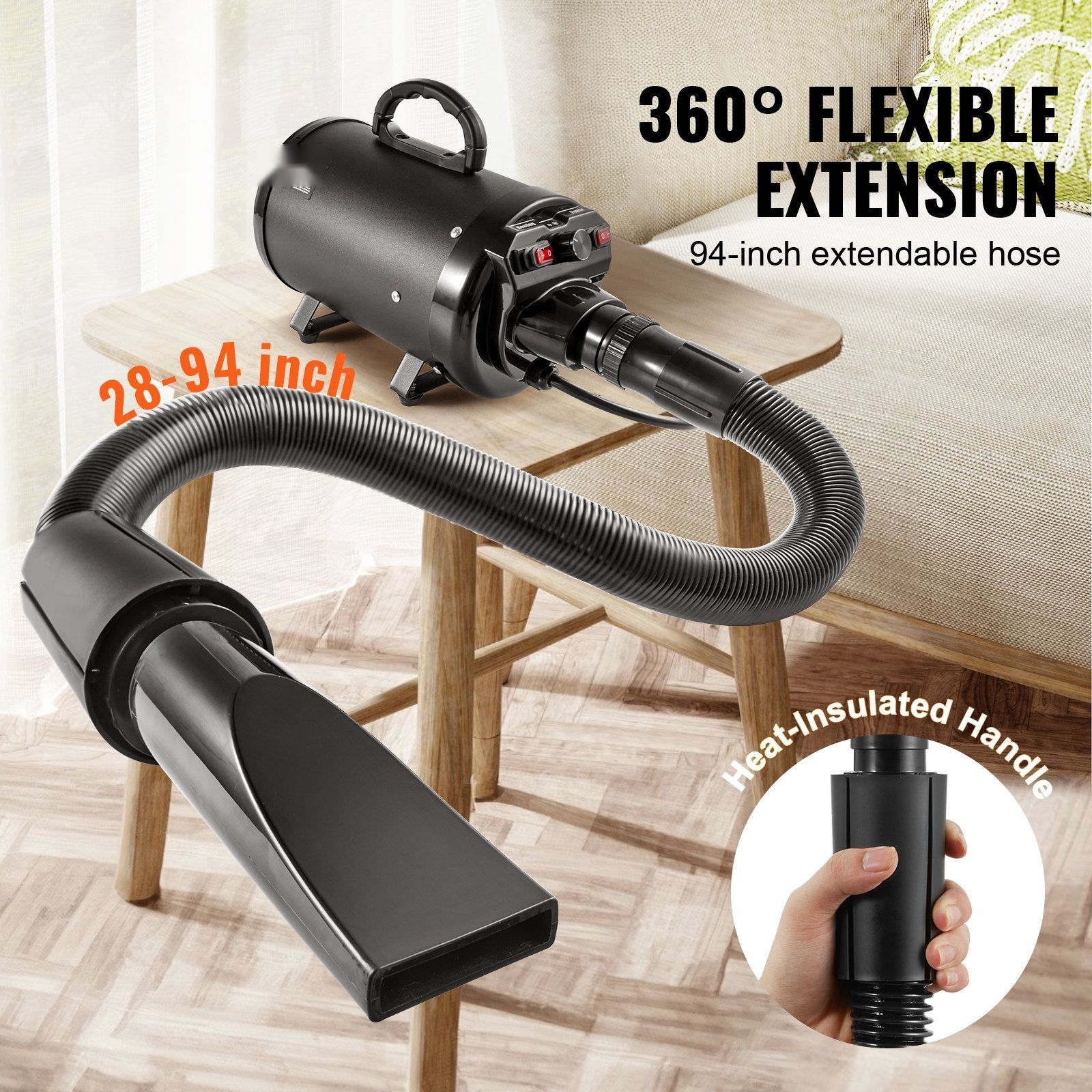 2800W Dog Dryer - flexible hose extension